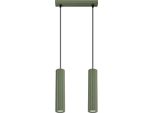 Lampada A Sospensione Karbon 2 Verde Oliva 2Xgu10 10W Alluminio 90X6.5X30Cm Sollux Lighting