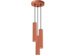 Lampada A Sospensione Karbon 3P Rosso Ocra 3Xgu10 10W Alluminio 108X19.5X19.5Cm Sollux Lighting