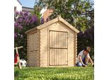 Timbela Casetta In Legno Per Bambini - Casetta Per Bambini All'aperto - L112Xl146Xh143 Cm/1,1M2 Casetta Da Giardino - Casetta Estiva Da Giardino Per Bambini M516-1