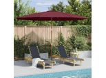 Vidaxl Ombrellone Con Asta In Legno 350 Cm Rosso Bordeaux