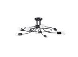 Lampadario Levar 8 Nero 8Xe27 15W Acciaio 28X58X58Cm Sollux Lighting