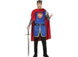 Costume Medievale Reale Avventura Cavaliere Con Corona Spada Stella Mantello Coraggioso Guerriero Armatura Carnevale Magia Magnifico Carnevale Uomo, Taglia: 52 - 54 (L) Colore: Blu