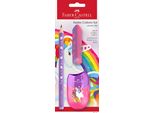 Faber-Castell 111528 FABER-CASTELL Set Da Scrittura Unicorno Jumbo, Viola, 3 Pezzi