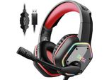 Cuffie Da Gioco (Cuffie Da Gioco Con Microfono A Cancellazione Di Rumore Via Cavo, Cuffie Usb, Cuffie Da Gioco Usb Per Cuffie Di Illuminazione Via Cavo Per Pc