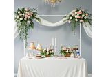 Vevor Barra Per Decorazioni Da Tavolo, Altezza 330-1066,8 Mm E Lunghezza Regolabile 711,2-2489,2 Mm, Arco Da Tavolo Con Morsetti, Cornice Decorativa Per Matrimonio, Compleanno E Decorazioni Natalizie, Bianco