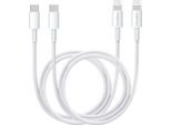Cavo USB-C Lightning Per Iphone 14 / 14 Plus / 14 Pro / 14 Pro Max / 13 / 13 Mini / 13 Pro / 13 Pro Max / 12 / 12 Mini / 12 Pro / 12 Pro Max / 11 Pro / 11 Pro Max / Se 2022 / Se 2020 [2 Pezzi] Bianco 2 M Phonillico®