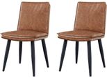 Aiorber 2 Sedie Da Pranzo In Pu, Cuscini A Doppio Strato, Moderne E Confortevoli, Gambe In Metallo, Marrone