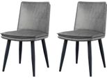 Aiorber 2 Sedie Da Pranzo In Pu, Cuscini A Doppio Strato, Moderne E Confortevoli, Gambe In Metallo, Grigio