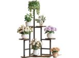 Supporto Per Piante, Design A 4 Livelli, Stile Rustico, Marrone
