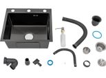 Lavello Da Cucina, Dispenser Di Sapone Integrato, Acciaio Inox Resistente, Nero