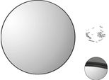 Specchio Da Bagno Rotondo, Cornice In Metallo Spazzolato Nero, Facile Da Installare, Tly Round 60Cm