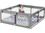 Parco Giochi, Barriera Di Sicurezza, Protezione In Tessuto Morbido, Grigio 150*180Cm