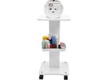 Carrello Salone - Carrello Con Ripiano Per Strumenti - Ruote - Capacità Di Carico Circa 40 Kg - Legno/Metallo/Abs - Supporto 12,5×9×59,2 Cm - Bianco