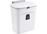 Cestino Per Rifiuti, A Parete, Design Ecologico, Bianco, 9 Litri
