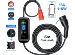 Caricabatterie Portatile Per Veicoli Elettrici, Corrente Regolabile, Controllo Tramite App, APP-11KW-5M, TYPE2