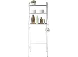 Scaffale Da Bagno, Design A Più Livelli, Struttura Robusta, Bianco