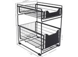 Scaffale Portaoggetti, Design A 2 Livelli, Facile Da Pulire, Nero