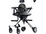 Passeggino Gemellare, Design Leggero, Stabilità Con Quattro Ruote, Ombrello Nero E Blu