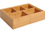 Scatola Portaoggetti, Materiale: Bambù, Dimensioni Complessive L24,6 X L17,6 X H7 Cm, Dimensioni Estese L41 X L17,6 X H7 Cm, Peso: 0,75 Kg, Si Inserisce Nei Cassetti Standard Della Cucina