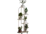 Scaffale Per Piante, Design A Cinque Livelli, Facile Mobilità, Bianco 5 Livelli, Bianco 5 Livelli