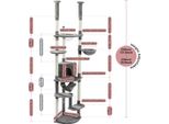 Albero Per Gatti, Altezza Regolabile, Design Multilivello, AMT0119GY-HW, Xl
