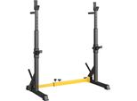 Rack Regolabile Per Bilancieri - Rack Per Squat/Bench Press - Capacità Di Carico 250 Kg - Multifunzione - Acciaio Al Titanio - Per La Palestra Di Casa - Giallo