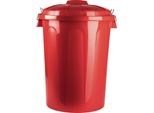 Cestino Per Rifiuti, Design Resistente, Materiale Ecologico, Rosso, 70L - 47,5X52X67Cm