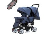 Marsupio Gemellare, Design Pieghevole E Leggero, 108 Ruote Piccole Blu