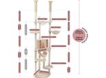 Albero Per Gatti, Altezza Regolabile, Design Multilivello, AMT0119BG-HW, Xl