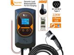 Caricabatterie Per Veicoli Elettrici, Distribuzione Dinamica Del Carico, Controllo Tramite App Mobile, 22KW 32A 3 Fasi, TYPE2