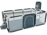 Parco Giochi, Design Pieghevole, Ambiente Sicuro, Grigio Scuro 2 Porte