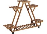 Supporto Per Piante, Design A 6 Livelli, Facile Da Spostare, Marrone