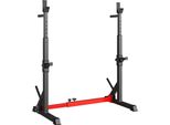 Rack Regolabile Per Squat - Rack Per Bilancieri - Multifunzione - Rack Per Panca - Fino A 250 Kg - Acciaio Al Titanio - Per La Palestra Di Casa - Rosso