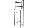 Scaffale Da Bagno, Design A Più Livelli, Struttura Robusta, Nero