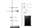 Succebuy Set Di Supporti Per Laboratorio, Asta In Acciaio Da 23,6 Con Base In Ghisa Da 8,3 X 5,3, Incl. Stantuffo, Buretta E Morsetti A Croce