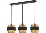 Lampada A Sospensione Decorativa Nera E Oro Su Striscia Per Soggiorno Sala Da Pranzo 3Xe27 40W Bans Italux