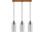 Lampada A Sospensione Moderna Con Paralumi In Vetro Su Una Striscia Per La Sala Da Pranzo Sopra Il Tavolo 3Xe27 25W Naster Italux