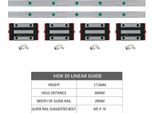 Guida Lineare, Materiale Resistente, Prestazioni Precise, 2 Guide 4 HGH20CA, 400 Mm