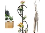 Supporto Per Piante, Design A S, Display A 5 Livelli, Nero E Marrone