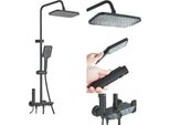 Set Di Rubinetteria Per Doccia, Doccia A Pioggia, Doccetta, Nero Senza Display