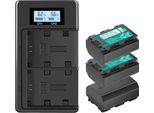 Set Di Batterie E Caricabatterie, Doppio Caricatore Usb, Display Lcd, 1 Caricatore 3 Batterie, 1 Caricatore 3 Batterie
