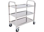 Carrello Portaoggetti, Acciaio Inox, Design A 3 Livelli, Argento