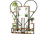 Supporto Per Piante, Design A Forma Di Cuore, Struttura A 6 Livelli, Marrone