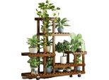 Supporto Per Piante, Design Mobile, Struttura A 6 Livelli, Marrone