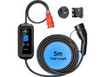 Caricabatterie Portatile Per Veicoli Elettrici, Corrente Regolabile, Controllo Tramite App, Standard 11KW-5M, TYPE2