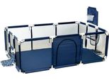 Area Giochi, Robusta Recinzione Di Sicurezza, Versatile Uso Interno, Porta Da Calcio A 2 Blu