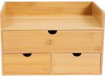 Organizer Da Scrivania, Bambù Naturale, 3 Cassetti Mobili, Larghezza 67,3 Cm, Profondità 39,9 Cm, Altezza 56,1 Cm
