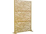 Schermo Per La Privacy, Design Indipendente, Robusta Struttura In Metallo, Foglie Marroni