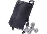 Carrello Portasacchi - Scalatore - Alluminio Pieghevole - 10 Ruote - Manico Telescopico Regolabile In Altezza - Portata 75 Kg - Nero