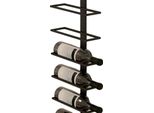Portabottiglie, Struttura In Acciaio, Per 10 Bottiglie, Montaggio A Parete, Dimensioni 27X10X116 Cm, Carico Massimo 20 Kg